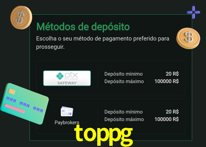 O cassino toppg oferece uma grande variedade de métodos de pagamento